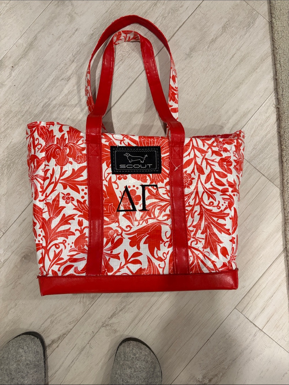 Delta gamma red and black tote